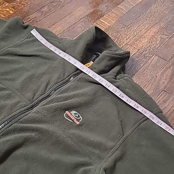 Vintage Mossy Oak Green Fleece Zip Up Jacket Men's Large - Picture 5 of 11